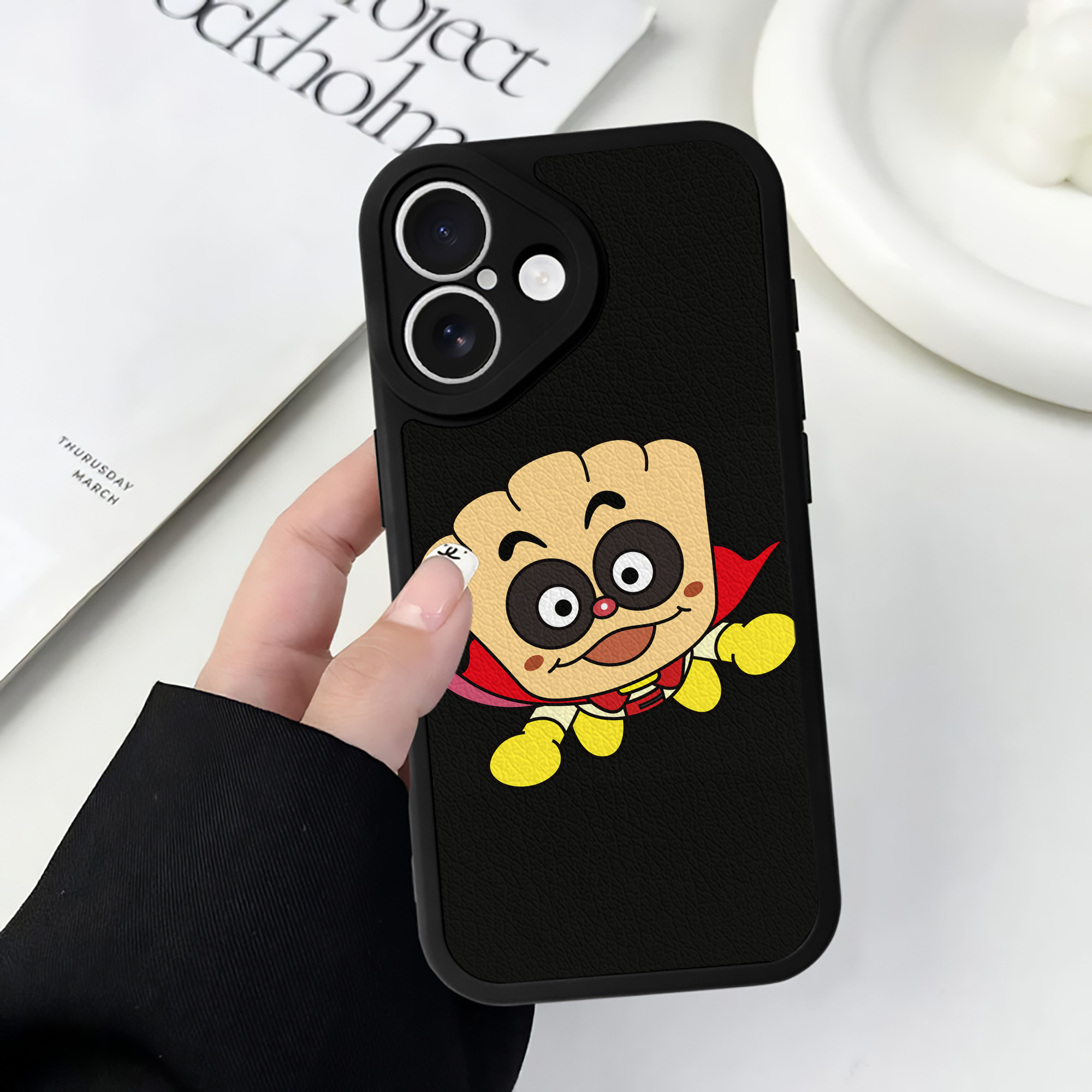 （画像用） アンパンマン Anpanman 【iPhone 16シリーズ対応】シリコンスマホケース（レザー調） 材質：シリコン